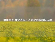 德州扑克 几个人玩三人对决的策略与乐趣