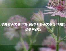 德州扑克大赛中国老板德州扑克大赛在中国的崛起与成功