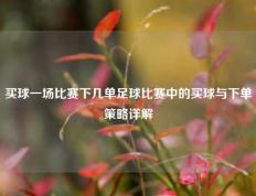 买球一场比赛下几单足球比赛中的买球与下单策略详解