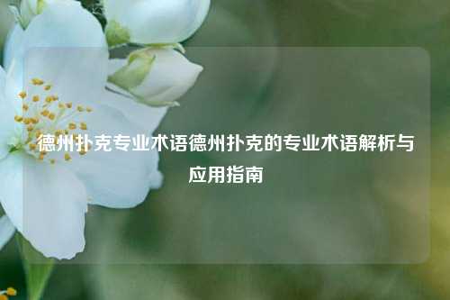德州扑克专业术语德州扑克的专业术语解析与应用指南