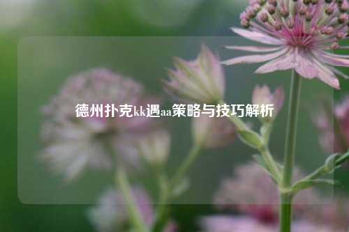 德州扑克kk遇aa策略与技巧解析