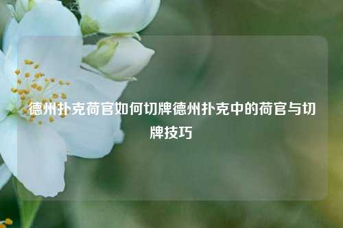 德州扑克荷官如何切牌德州扑克中的荷官与切牌技巧