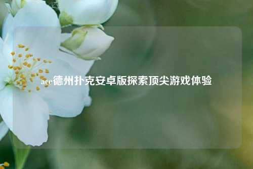 ace德州扑克安卓版探索顶尖游戏体验