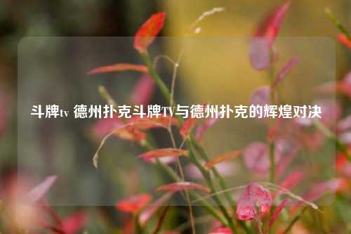斗牌tv 德州扑克斗牌TV与德州扑克的辉煌对决