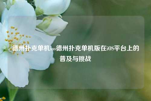 德州扑克单机ios德州扑克单机版在iOS平台上的普及与挑战