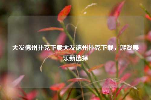 大发德州扑克下载大发德州扑克下载，游戏娱乐新选择