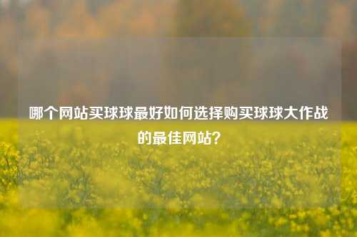 哪个网站买球球最好如何选择购买球球大作战的最佳网站？