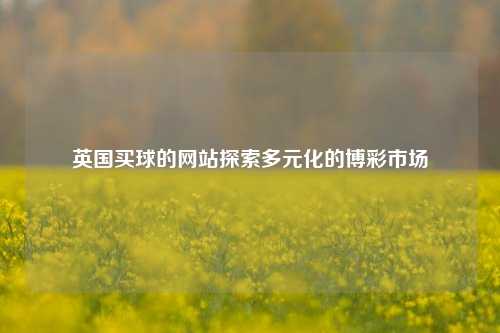 英国买球的网站探索多元化的博彩市场
