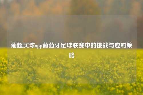 葡超买球app葡萄牙足球联赛中的挑战与应对策略