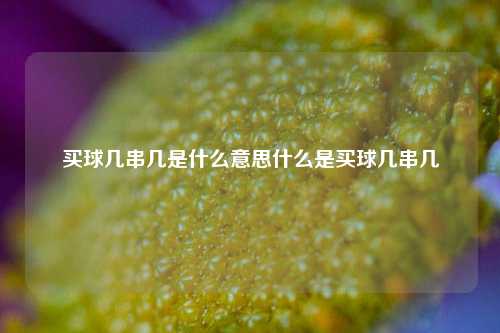 买球几串几是什么意思什么是买球几串几