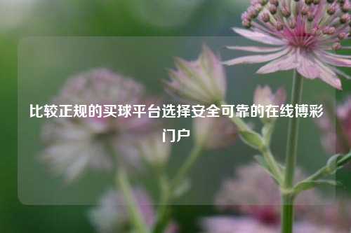 比较正规的买球平台选择安全可靠的在线博彩门户