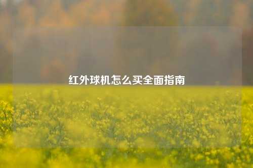 红外球机怎么买全面指南