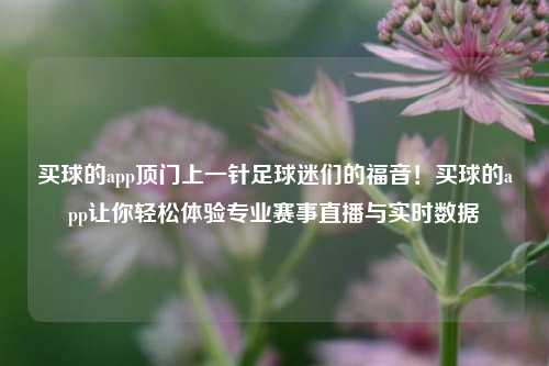 买球的app顶门上一针足球迷们的福音！买球的app让你轻松体验专业赛事直播与实时数据
