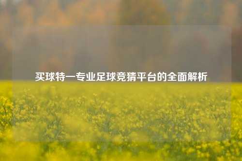 买球特一专业足球竞猜平台的全面解析