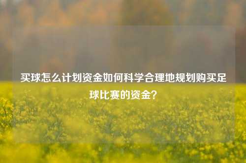 买球怎么计划资金如何科学合理地规划购买足球比赛的资金？