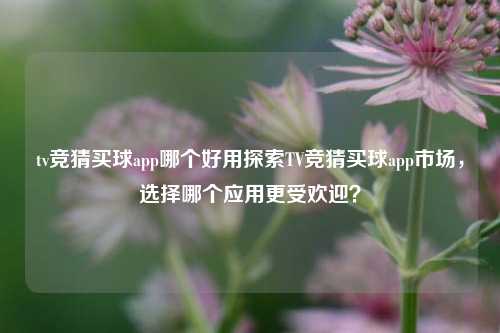 tv竞猜买球app哪个好用探索TV竞猜买球app市场，选择哪个应用更受欢迎？