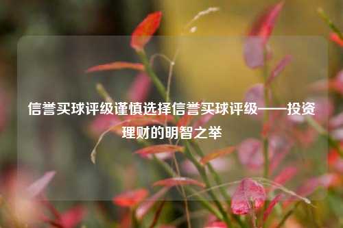 信誉买球评级谨慎选择信誉买球评级——投资理财的明智之举
