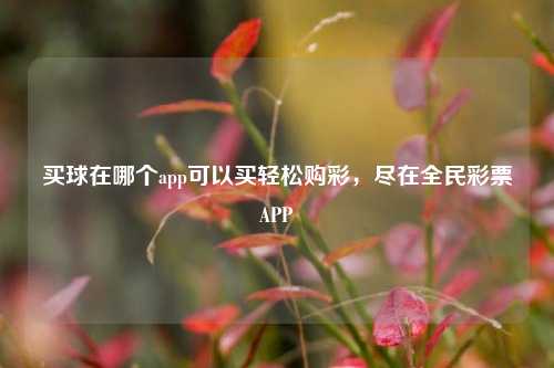 买球在哪个app可以买轻松购彩，尽在全民彩票APP