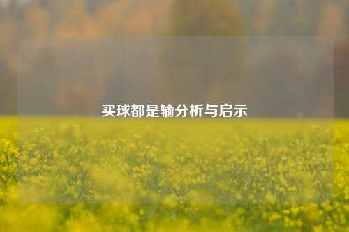 买球都是输分析与启示