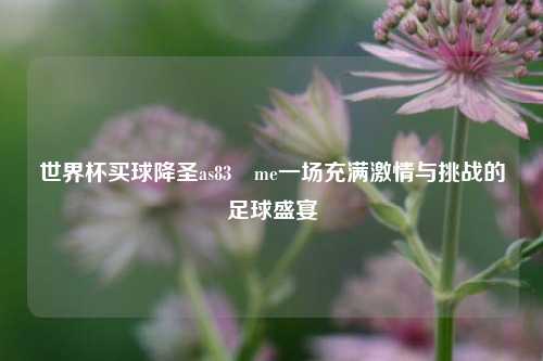 世界杯买球降圣as83婰me一场充满激情与挑战的足球盛宴