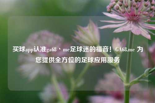 买球app认准ga68丶me足球迷的福音！GA68.me 为您提供全方位的足球应用服务